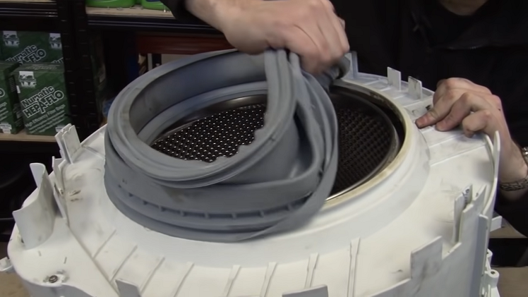 Remove the door seal from the washing machine tub.