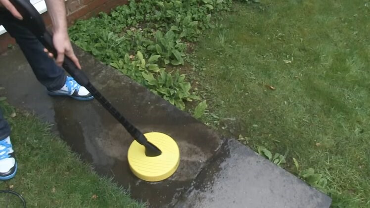 The T-50 Patio Cleaning Attachment Used On Paving Slabs