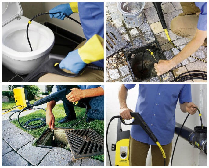 Karcher pipe and drain cleaning kit uses
