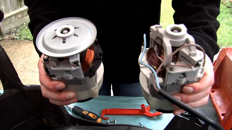The Wiring On The Old Lawnmower Motor Compared To The New Lawnmower Motor