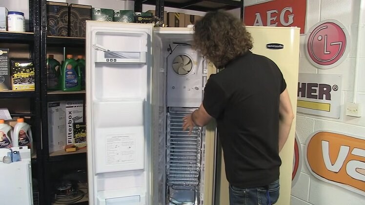 The Evaporator At The Back Of The Fridge Freezer