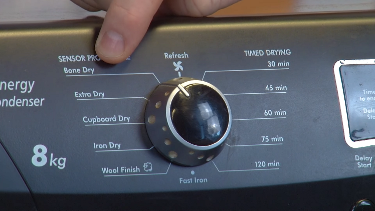 The tumble dryer program selector knob