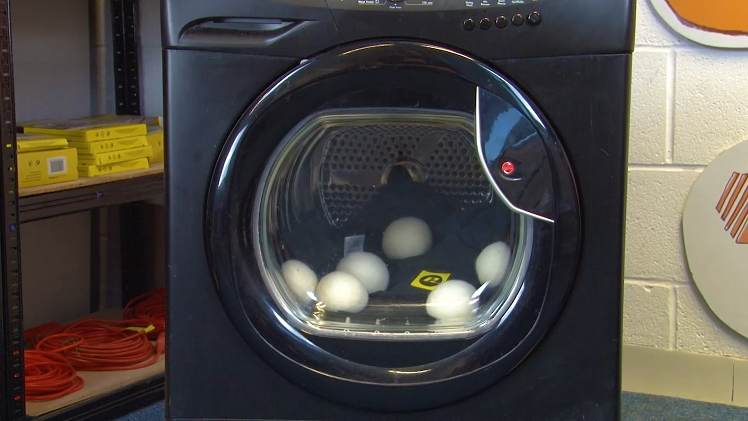 eSpares tumble dryer balls separating your clothes and laundry items as they spin inside the drum throughout the cycle