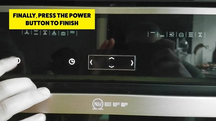 Press the power button to finish setting the new time