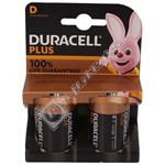 Duracell D Plus Alkaline 1.5V Batteries - Pack of 2