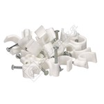 Wellco 10mm Round Cable Clips - White