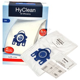 Miele GN HyClean 3D Efficiency Vacuum Dust Bag & Filter Pack - Pack of 4  Bags