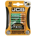 JCB AA Rechargeable Batteries 2400mAh Ni-MH 1.2V Pack of 4