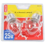 Wellco 25W ES Round Bulbs - Pack of 2