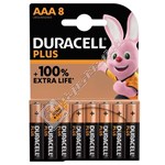 Duracell Alkaline AAA Plus 100% Extra Life - Pack of 8