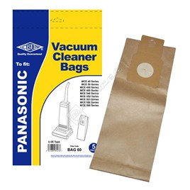 Electruepart BAG60 Panasonic U20E Vacuum Dust Bags - Pack of 5 - ES544821