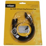 Rolson 4 Piece Sink And Drain Clog Removal Tool
