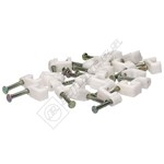 Wellco 4mm Flat Cable Clips - White