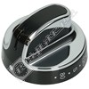 New World Main Oven Control Knob - Black & Chrome