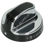 New World Main Oven Control Knob - Black & Chrome
