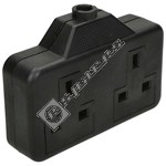 Wellco 13A Twin Trailing Rubberised Socket - Black