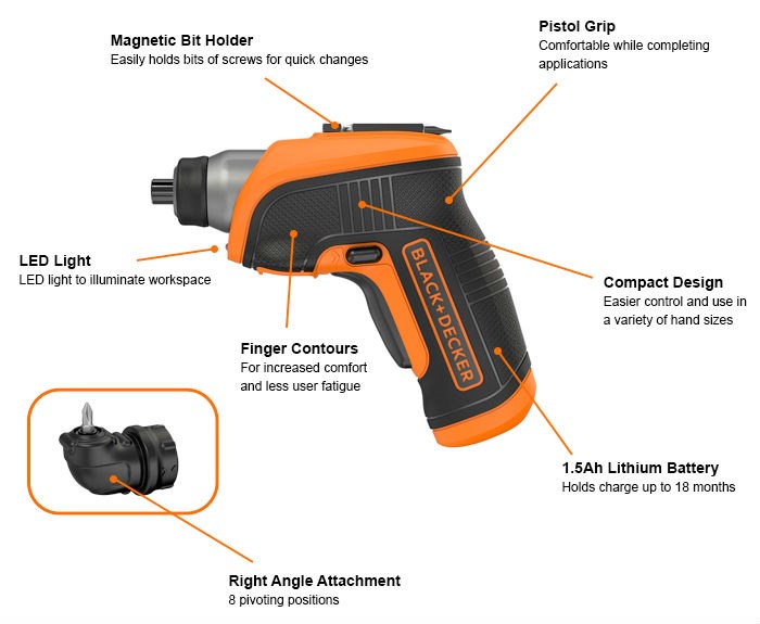 Black and Decker 3.6V Lithium Screwdriver