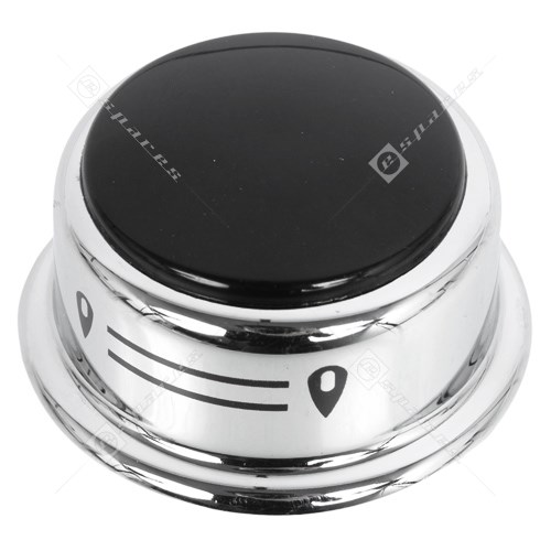 Silver and Black Hotplate Control Knob | eSpares