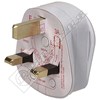 Wellco White 3A 3 Pin Fused Mains Plug