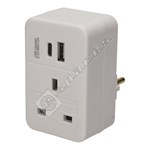 AV:Link EU to UK Travel Adaptor USB Type-A + C