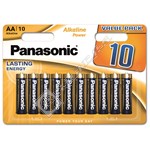 Panasonic AA Alkaline Power Batteries 1.5V - Pack of 10