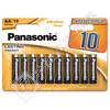 Panasonic AA Alkaline Power Batteries 1.5V - Pack of 10
