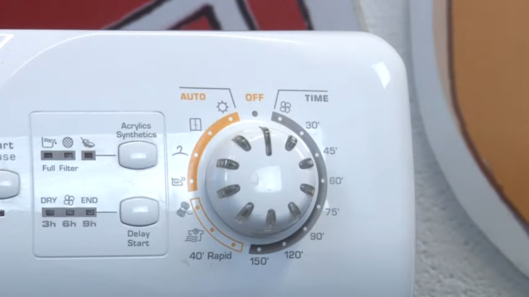 The Settings Control Dial On The Tumble Dryer Control Panel Fascia