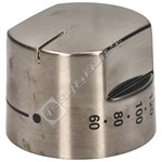 Oven Thermostat Control Knob - Chrome