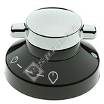 Hob Control Knob - Black & Silver