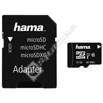 Hama 16GB MicroSDHC Class 10 Memory Card & Adapter