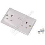 Wellco White Slimline 2-Gang 13A Socket