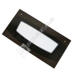 Indesit Top Oven 50cm Outer Door Glass w/ Brown detailing