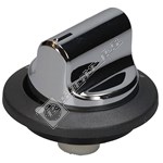 Flavel Top Oven Control Knob - Silver & Chrome