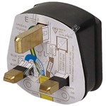 Wellco 13A 3 Pin Black Resilient Plug