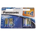 Panasonic AAA Evolta Alkaline Batteries - Pack of 8