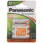 Panasonic AA Rechargeable Batteries 1000mAh Ni-MH Pack of 4