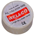 Wellco White PVC Insulating Tape - 5m