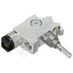 Auxiliary burner cooktop valve natural gas