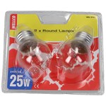 Wellco 25W ES Round Bulbs - Pack of 2