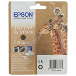 Epson Genuine Twin-Pack Black Ink Cartridge - T0711H
