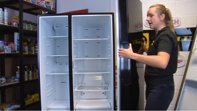 Removing The Fridge Door By Lifting It Up And Pulling It Away