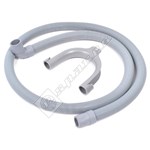 Electruepart Universal Straight to Hooked End 1.5m Drain Hose - For 21mm Outlets
