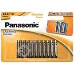 Panasonic AAA Alkaline Power Batteries 1.5V - Pack of 10