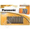 Panasonic AAA Alkaline Power Batteries 1.5V - Pack of 10