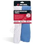 Highly Absorbent Kitchen Drying & Polishing Microfibre Towels - Pack of 2