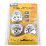Rolson 3 Piece 3 LED Push On Lights
