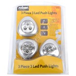 Rolson 3 Piece 3 LED Push On Lights