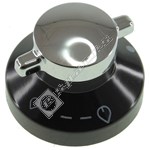 Electruepart Hotplate & Grill Control Knob - Black & Chrome