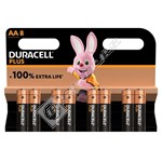 Duracell Alkaline AA Plus 100% Extra Life - Pack of 8