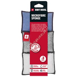 Chemical-Free Household Scrub & Microfibre Stain Cleaning Sponges - Pack of 3 - ES1950456